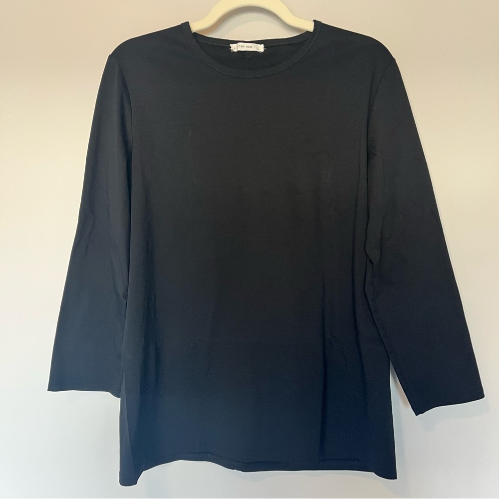 The Row Black Long Sleeve Tee XL Minimalist Luxury Cotton Crewneck - Picture 2 of 6